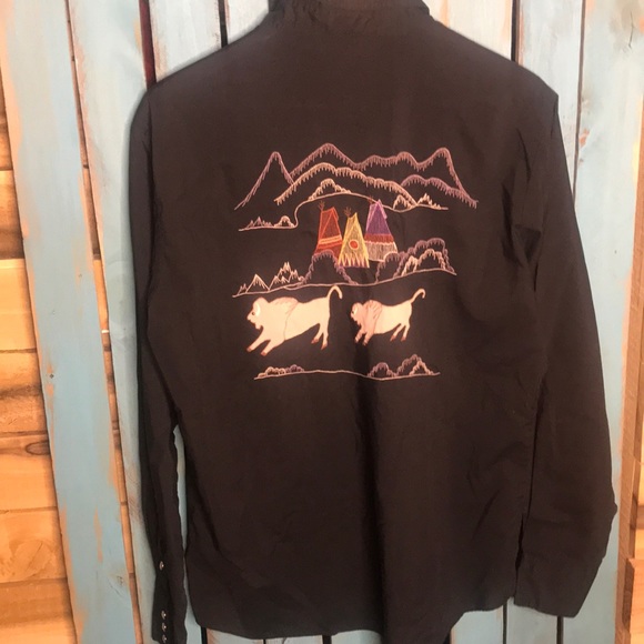 ? Other - Western pearl snap embroidered buffaloes and tipis